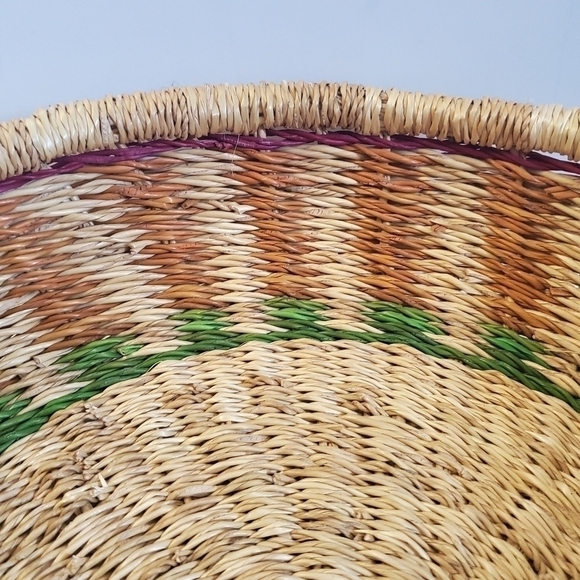Boho Woven Reed Grass Wall Art Decor Basket - Picture 6 of 7